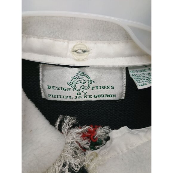 Philip &‎ Jane Gordon Santa Sweater Large Black With Removable Collar & Shoulder - Picture 2 of 9